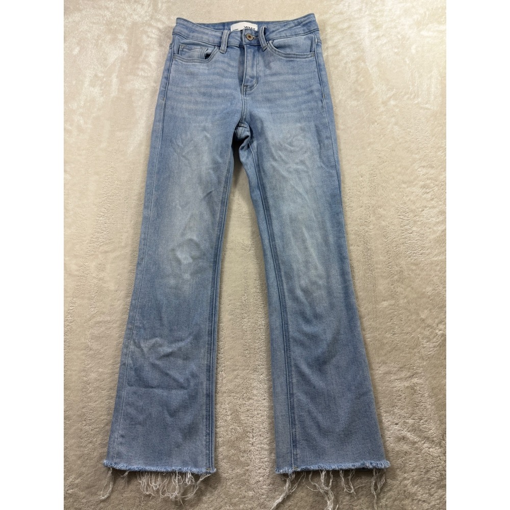 Vervet Womens Bootcut V3377 Raw Hem Light Blue Jeans 24 Meas: 24x26.5